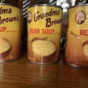 Central New York's discontinued Grandma Brown's bean soup. Three cans. Unopened